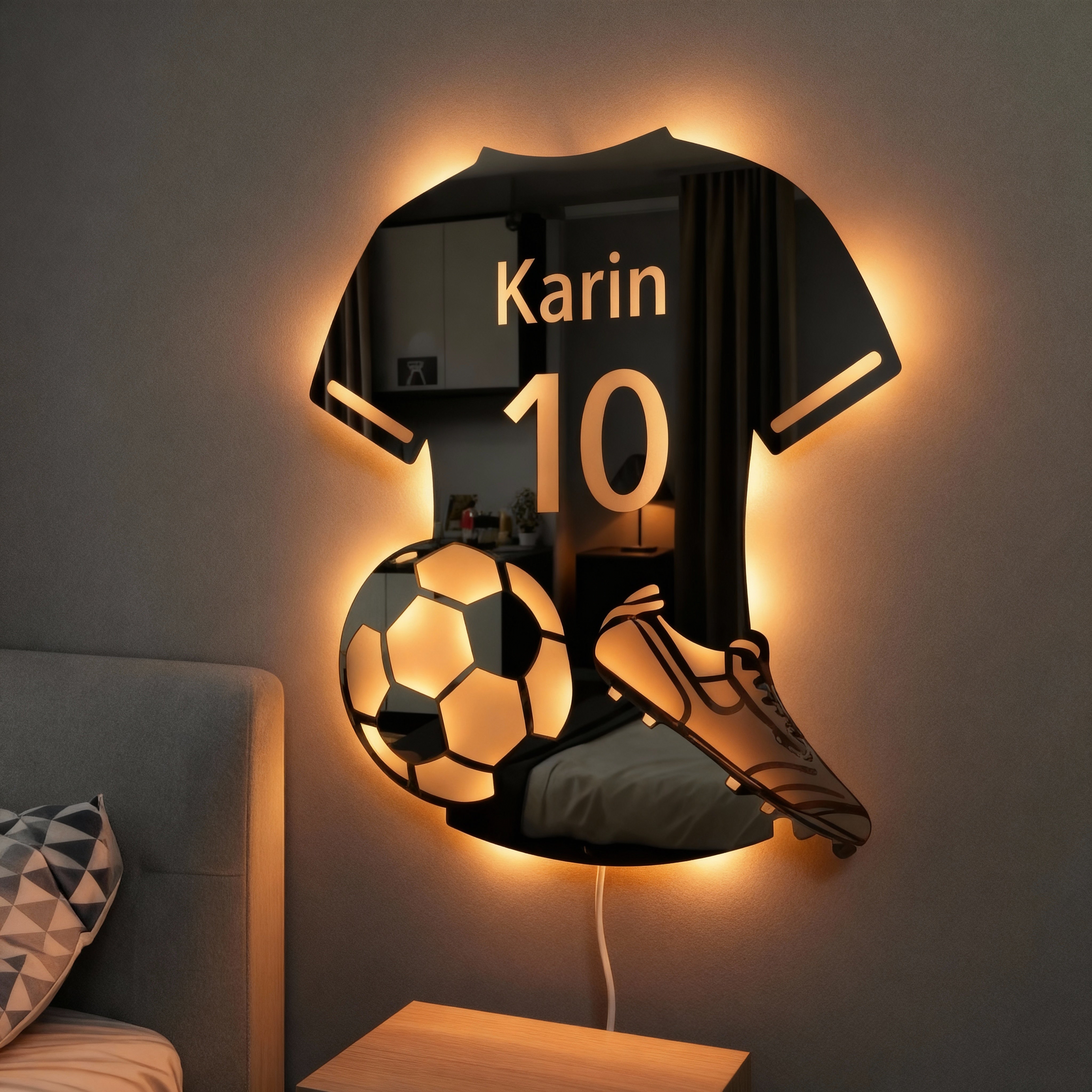 GlowName - Tragbares, personalisiertes LED-Spiegelpanel